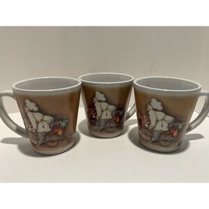Set of 3 Trisa Chef on Bicycle Ceramic Coffee Mugs Dishwasher Microwave Safe